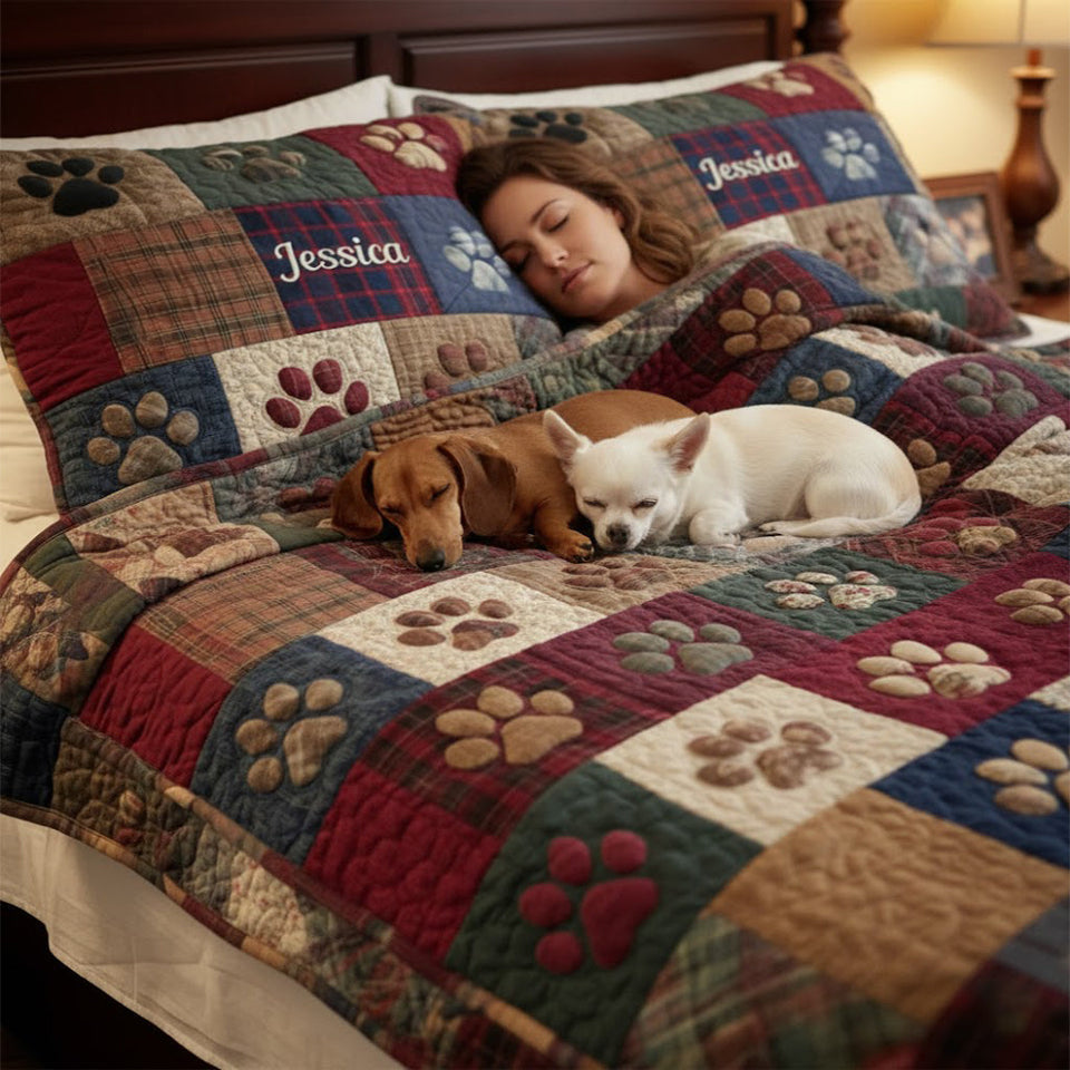 Love My Dog - Personalized Dog Quilt Set