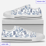Book Reading Lovers Toile De Jouy - Personalized Book Low Top Shoes