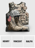 Honoring All Who Served - Personalized Veteran Faux Fur Shaped Pillow