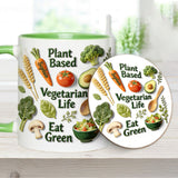 Vegetarian Life - Personalized Veterinarian Accent Mug & Coaster