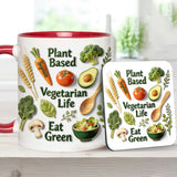 Vegetarian Life - Personalized Veterinarian Accent Mug & Coaster