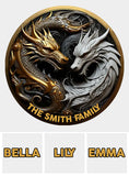 Majestic Dragons - Personalized Dragon Round Rug