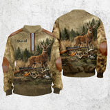 Hunting For Life - Personalized Hunting Men Zip-Up Sweatshirt