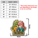 Happy Dinosaur Family - Personalized Family Non-Slip Tufted Rug