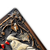 Cardinal Bird Couple - Personalized Couple Cut Metal Sign
