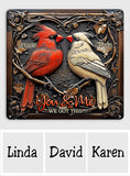 Cardinal Bird Couple - Personalized Couple Cut Metal Sign
