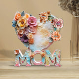 Floral Motherhood - Personalized Mother Custom Shaped Acrylic Plaque