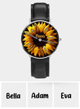 Nana, Mom, Auntie Family Sunflower - Personalized Grandma Hand Watch