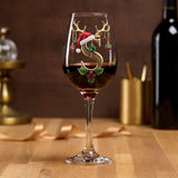 Merry Christmas - Personalized Family Wine Glass With Long Stem