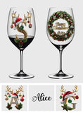 Merry Christmas - Personalized Family Wine Glass With Long Stem