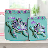 Nana Turtle Gift For Mom Grandma - Personalized Grandma Accent Mug