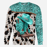 Western Cowgirl Boots - Personalized Cowgirl All Over Shirt