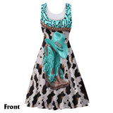 Western Cowgirl Boots - Personalized Cowgirl Sleeveless Dress