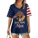 Patriotic Dog Owner - Personalized Dog Fully Printed V-Neck T-Shirt