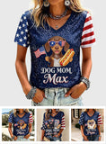 Patriotic Dog Owner - Personalized Dog Fully Printed V-Neck T-Shirt