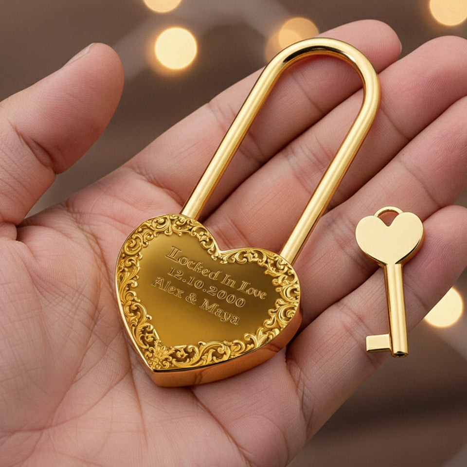 Locked In Love, Till Death Do Us Part - Personalized Skull Heart Padlock