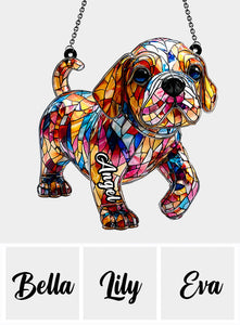 Adorable Bulldog - Personalized French Bulldog Window Hanging Suncatcher Ornament