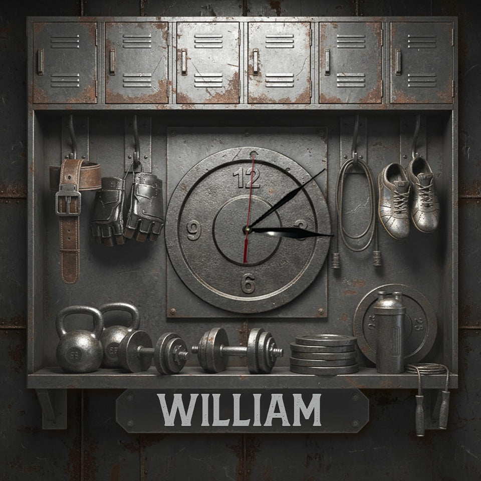 No Pain No Gain - Personalized Fitness LED Light Wall Clock