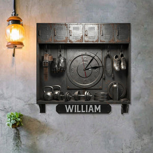 No Pain No Gain - Personalized Fitness LED Light Wall Clock
