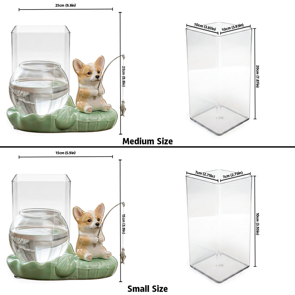 Cute Fishing Planter - Personalized Cat Acrylic Pot