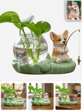 Cute Fishing Planter - Personalized Cat Acrylic Pot