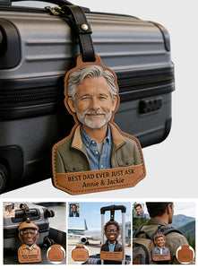 Never Far From Home - Personalized Father Luggage Tag