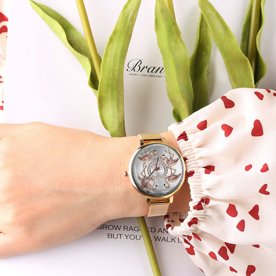 Love Flamingos - Personalized Flamingo Women Hand Watch