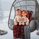 I Am Yours - Personalized Couple Faux Fur Shaped Pillow
