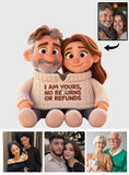 I Am Yours - Personalized Couple Faux Fur Shaped Pillow