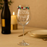 Our First Christmas Together - Personalized Couple Wine Glass With Long Stem