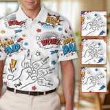 Super Dad Fist Bump - Personalized Father Polo Shirt