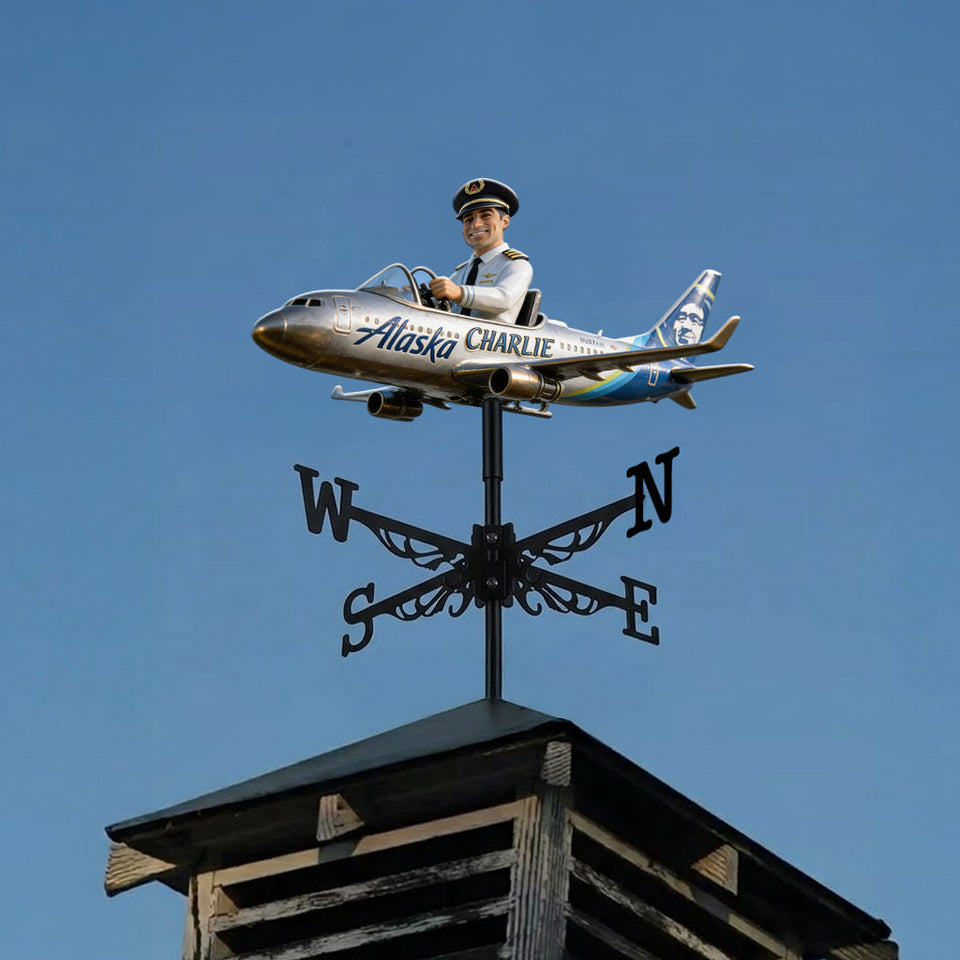 Pilot The Dream Job - Personalized Pilot Weather Vane