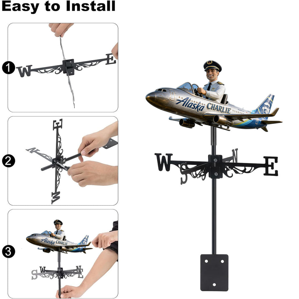 Pilot The Dream Job - Personalized Pilot Weather Vane