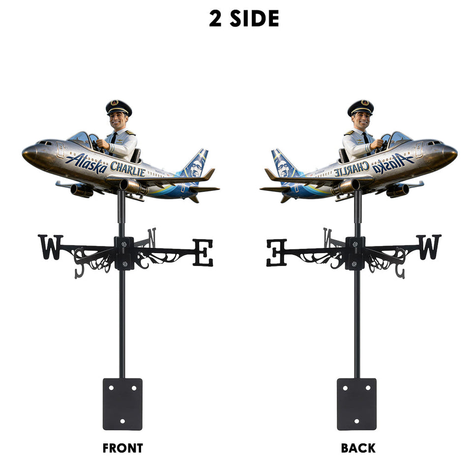 Pilot The Dream Job - Personalized Pilot Weather Vane