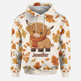 Fall Vibes - Personalized Highland Cow Hoodie and Leggings