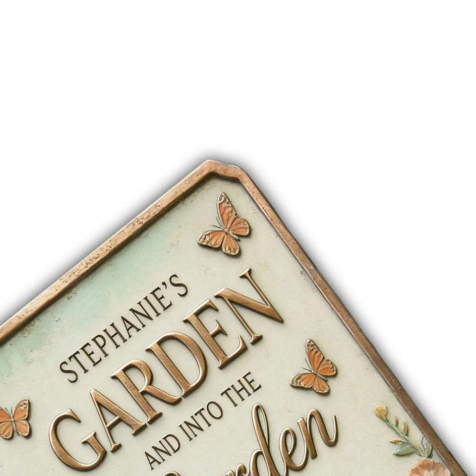 Custom Any Photo Into The Garden I Go - Personalized Gardening Cut Metal Sign