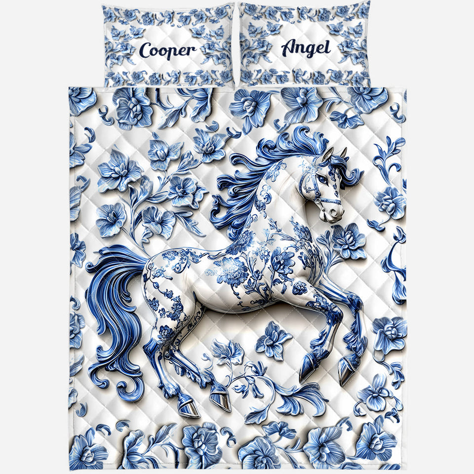 Beautiful Horse - Personalized Horse Quilt Set