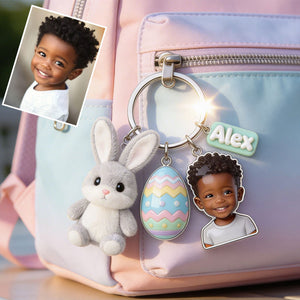 Easter Gift - Personalized Kid Keychain With Charms