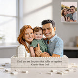 You Are The Piece That Holds Us Together - Personalized Father Shaped Building Blocks