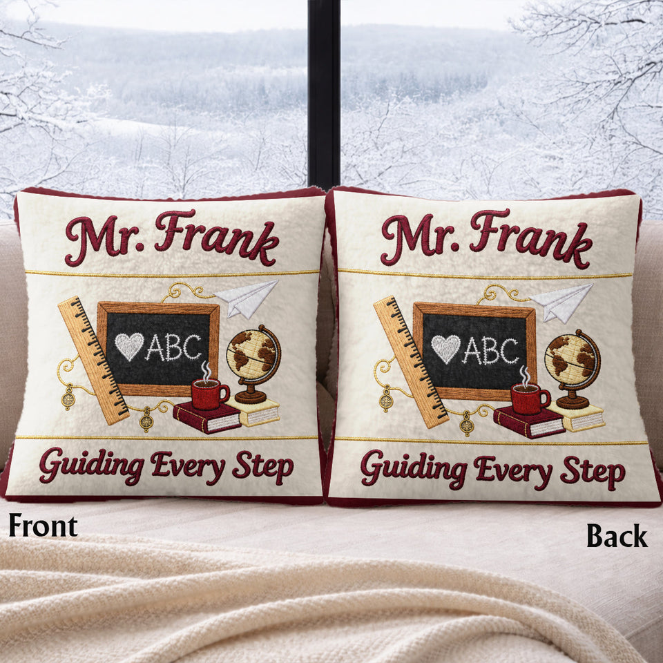Vintage Teacher - Personalized Teacher Faux Fur Square Pillow