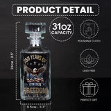 America 250th Anniversary Gifts For Family - Personalized Independence Day/ 4th of July Whiskey Decanter Set