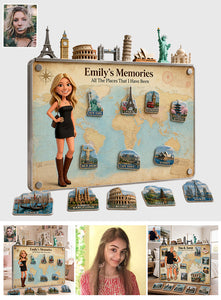Travel Magnet Display Broad - Personalized Travelling 3D Printed Cut Metal Sign