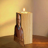 In Loving Memory - Personalized Memorial Custom Shape Wooden Candle Holder