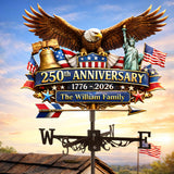 250th Anniversary, Eagle 250 Years of Freedom - Personalized Patriot Weather Vane