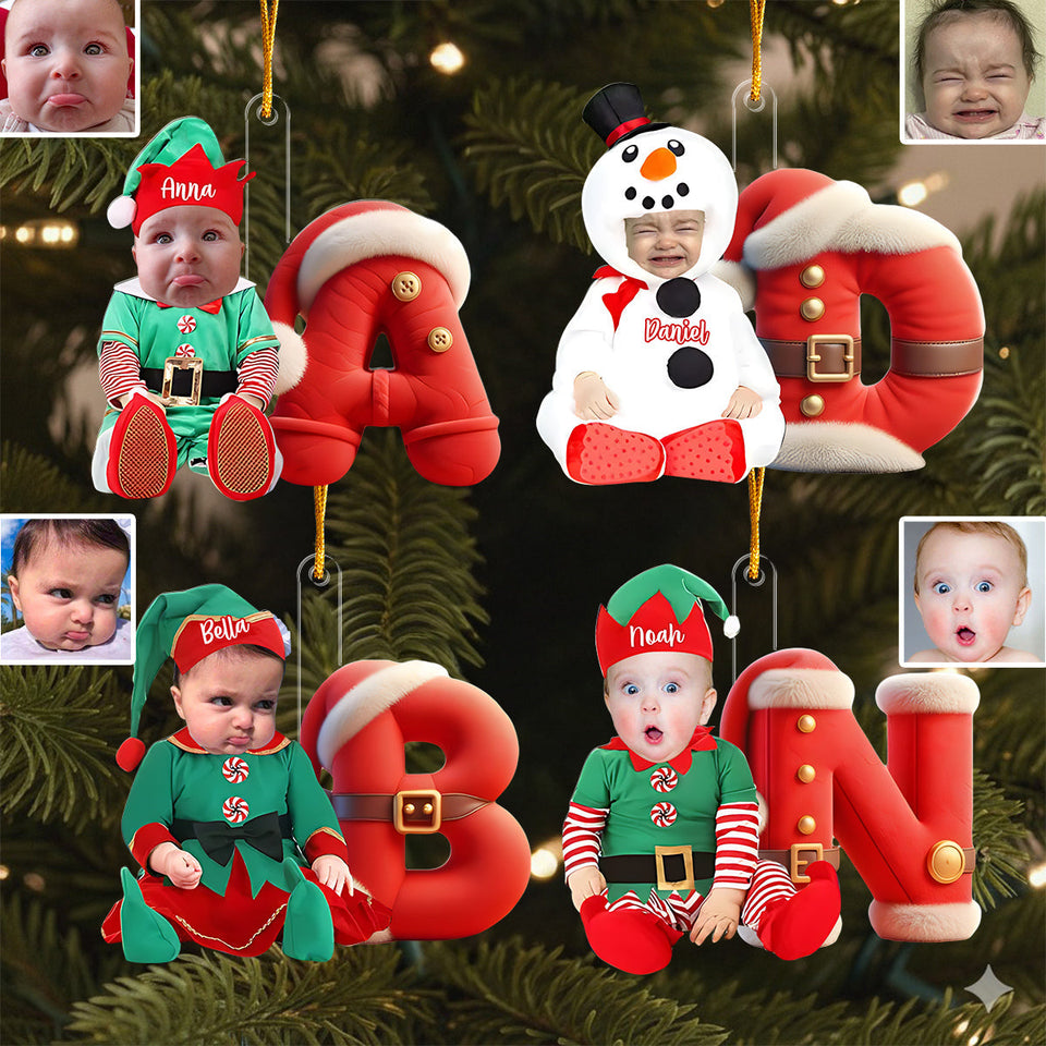 Merry Xmas - Personalized Kid Transparent Ornament