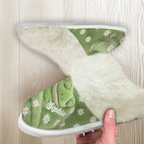 Love Frog - Personalized Frog Slippers With Fur Lining