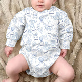 Toil de Jouy Nursery Pattern - Personalized Kid Long Sleeve Onesie