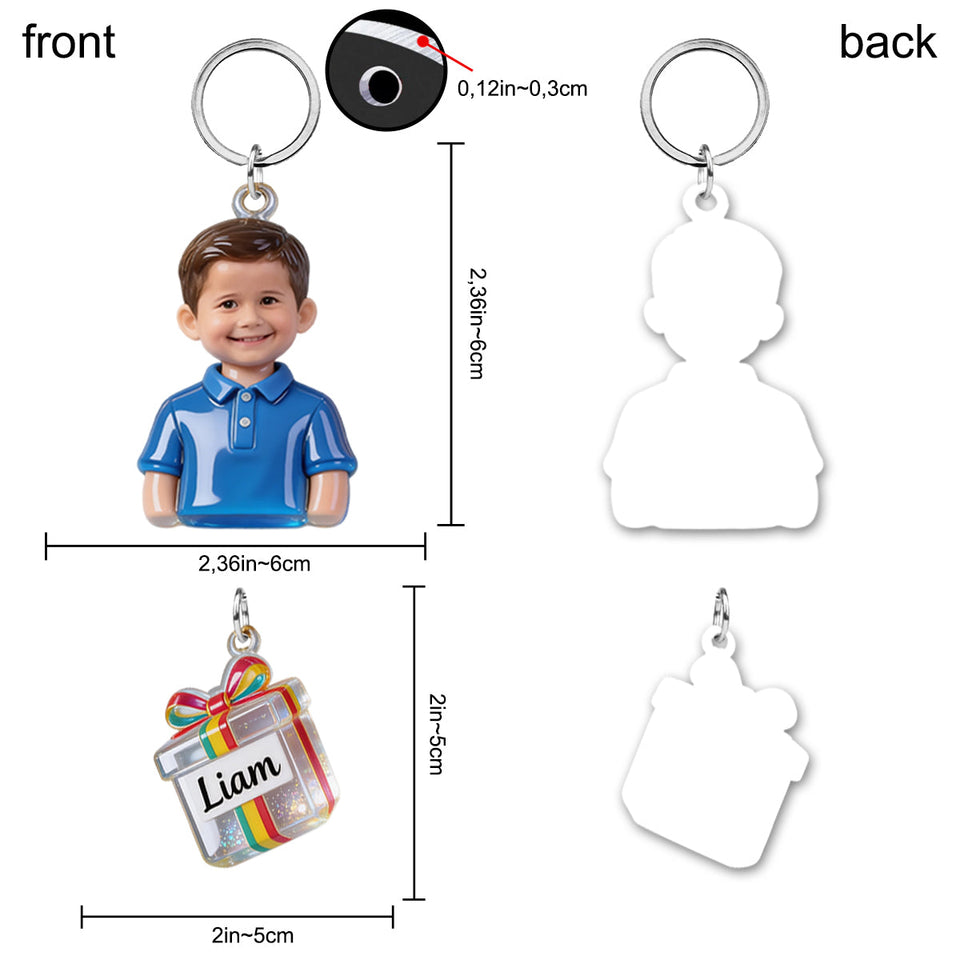 Custom Photo Birthday - Personalized Birthday Keychain With Charms