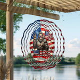 Merica 4th Of July - Personalized Bigfoot Wind Spinner