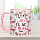 Just A Girl Who Loves Flamingos - Personalized Flamingo Accent Mug